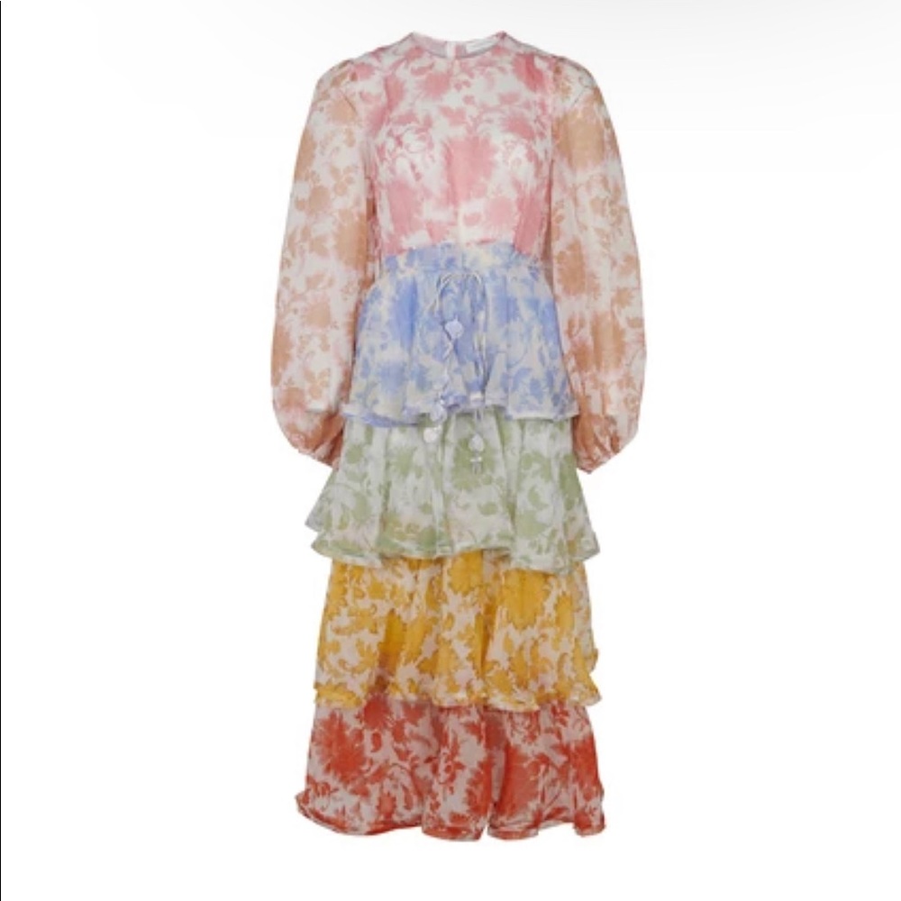 Zimmermann Postcard Flounce Midi Dress -M- New!